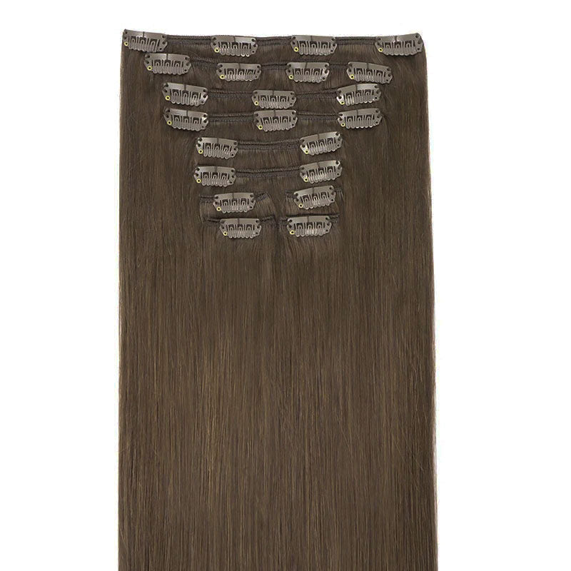 18" Platinum Blonde Balayage (17/22/60) Double Drawn Clip in 160g – 100% Remy Human Hair.