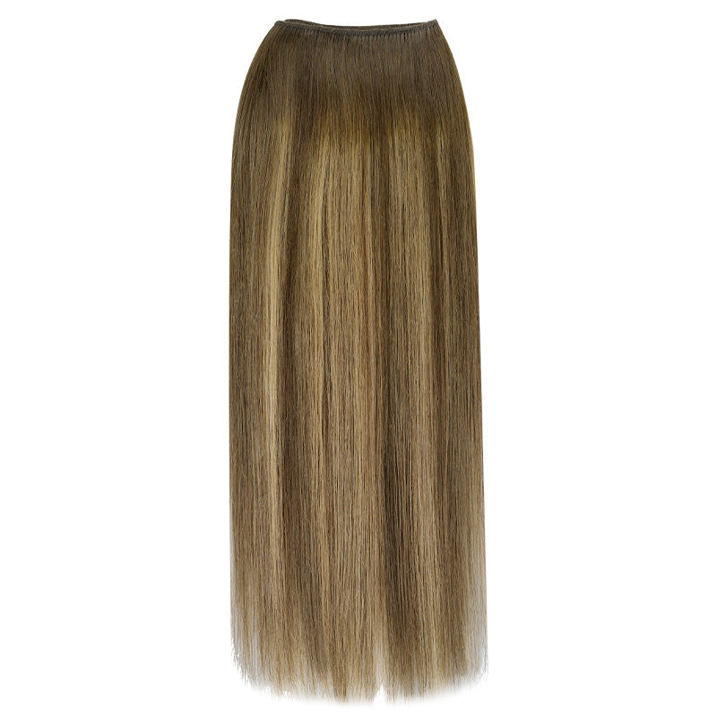 Caramel Blonde Balayage (4/27/4) Sew-In Weft Hair Extensions (80g-110g) – 100% Remy Human Hair by GOO GOO Hair.