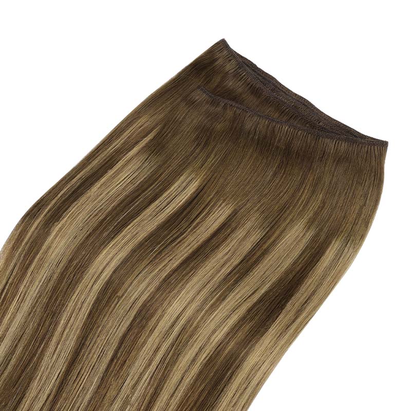 Caramel Blonde Balayage (4/27/4) Sew-In Weft Hair Extensions (80g-110g) – 100% Remy Human Hair by GOO GOO Hair.
