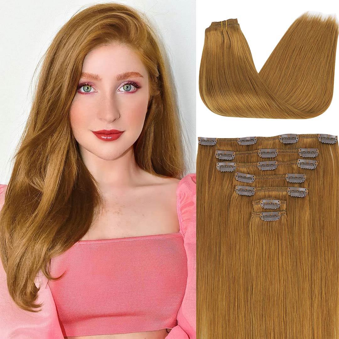 Classic Clip in Hair Extensions 120G – 100% Remy Human Hair.