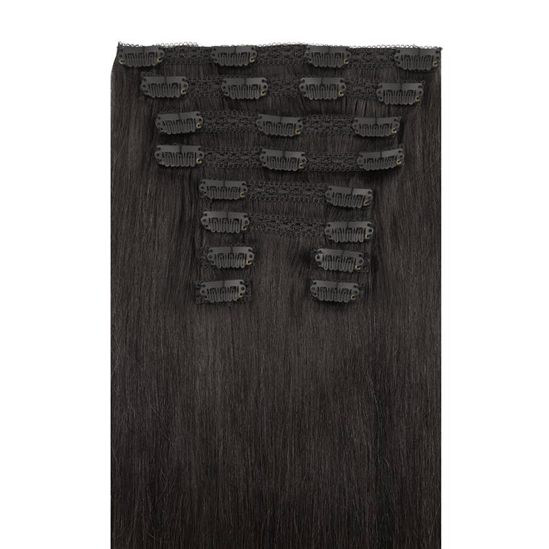 16" Platinum Blonde Balayage (17/22/60) Double Drawn Clip in 160g – 100% Remy Human Hair.