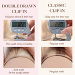Double Drawn Clip in Hair Extensions 160g-sale – 100% Remy Human Hair.