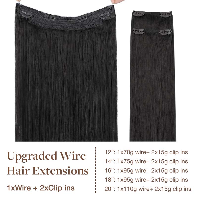 GOO GOO Pro Wire Hair Extension – 100% Remy Human Hair.