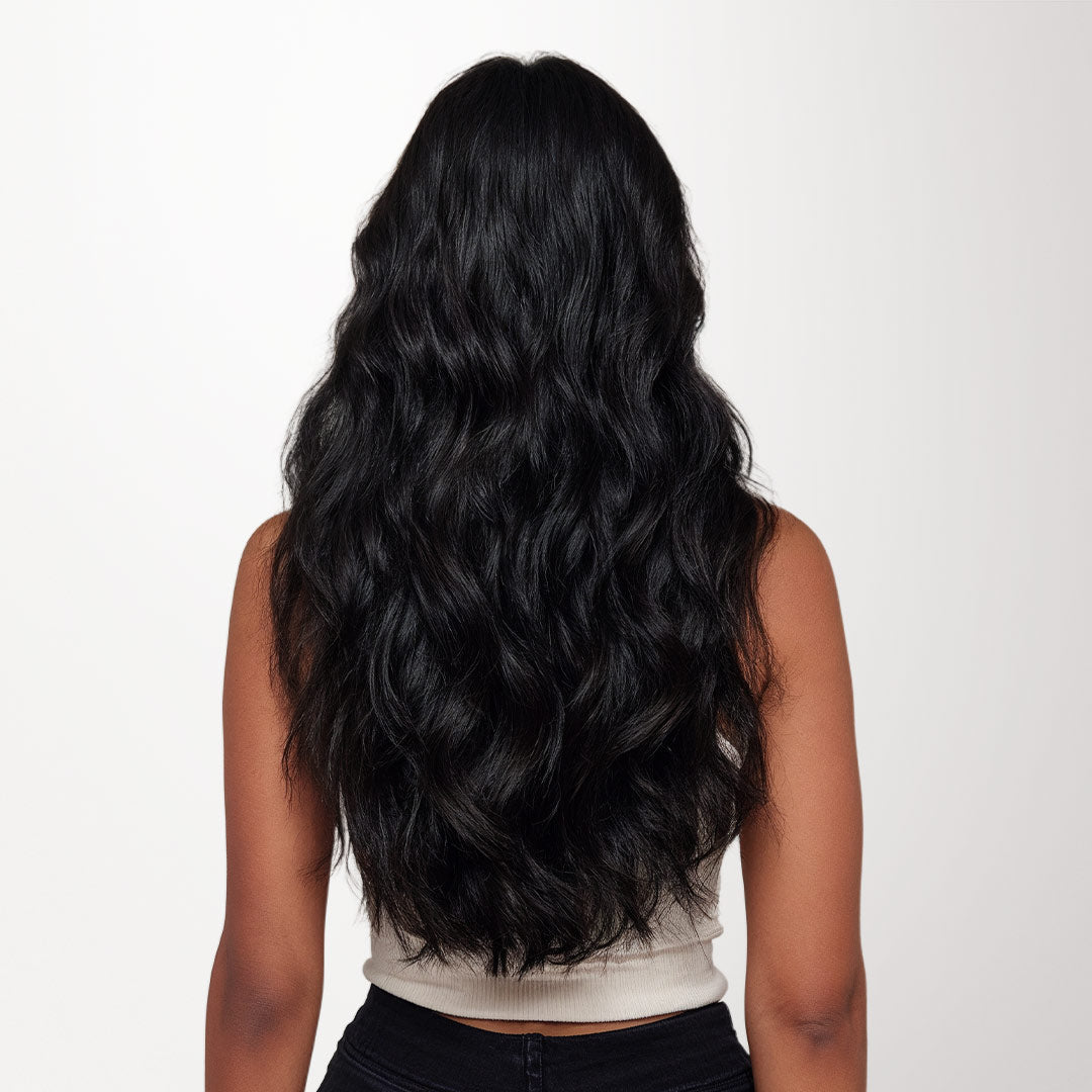 Jet Black (1) Mini Tape-Ins 40g – 100% Remy Human Hair.