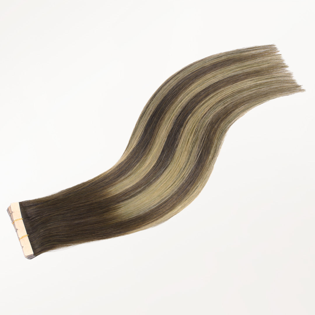 Caramel Blonde Balayage (4/27/4) Mini Tape-Ins 40g – 100% Remy Human Hair.