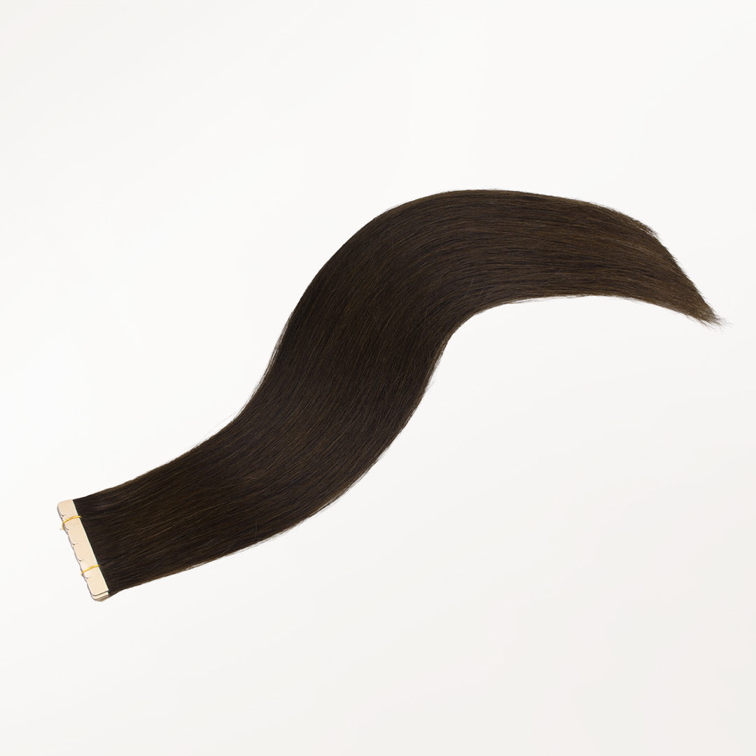 Dark Brown (2) Mini Tape-Ins 40g – 100% Remy Human Hair.