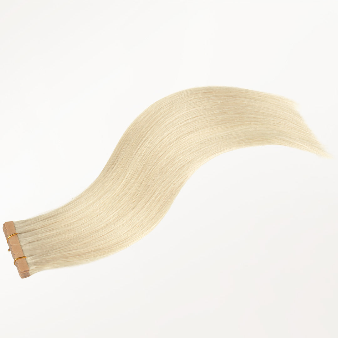 Platinum Blonde (60A) Mini Tape-Ins 40g – 100% Remy Human Hair.