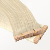 Platinum Blonde (60A) Mini Tape-Ins 40g – 100% Remy Human Hair.