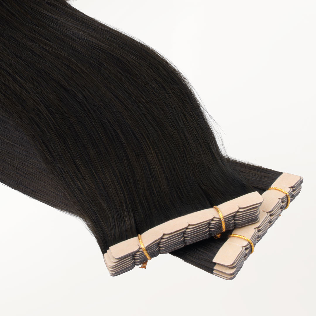 Natural Black (1B) Mini Tape-Ins 40g – 100% Remy Human Hair.