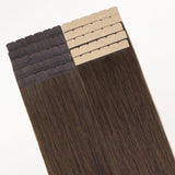 Chocolate Brown (4A) Mini Tape-Ins 40g – 100% Remy Human Hair.