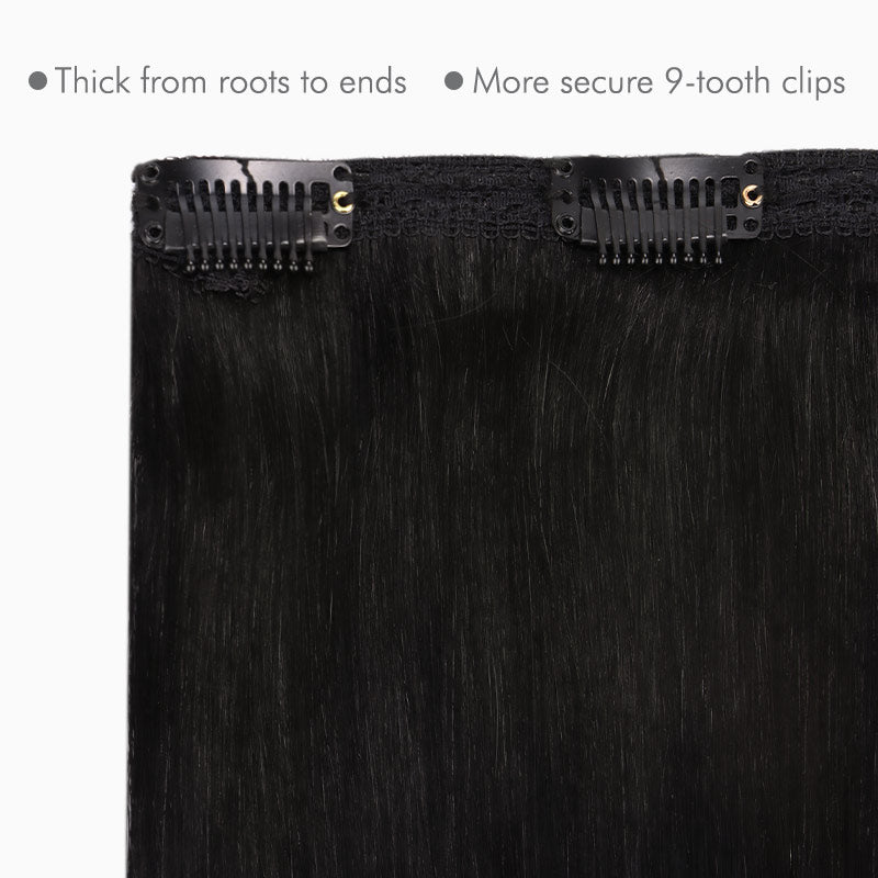 Double Drawn Classic Clip ins – 100% Remy Human Hair.