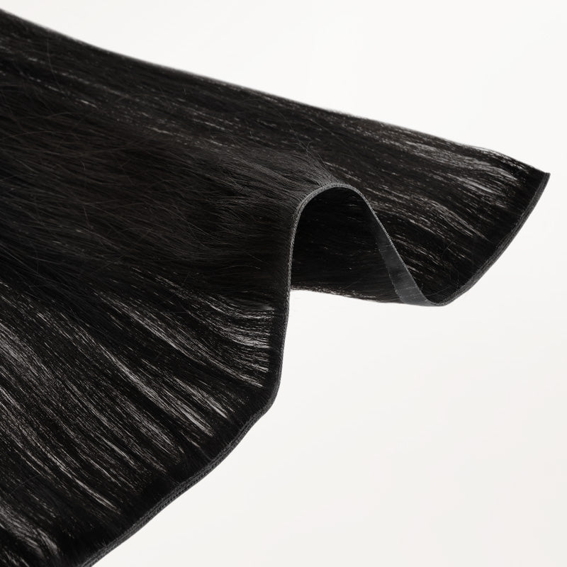 Jet Black (1) Genius Tape Weft Hair Extensions 60g – 100% Remy Human Hair.