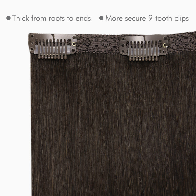 Double Drawn Classic Clip ins – 100% Remy Human Hair.