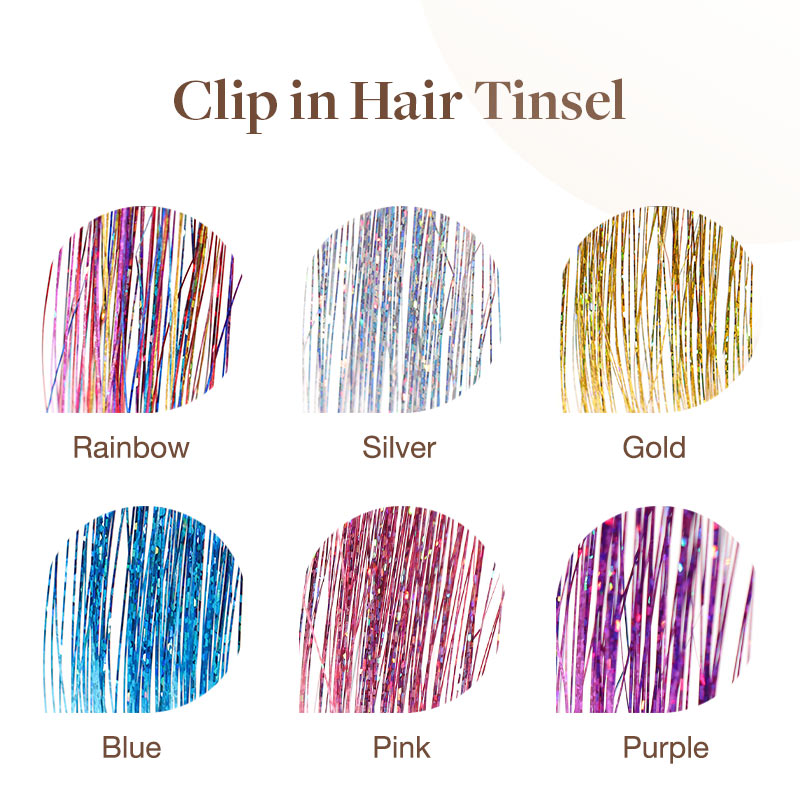 Hair Tinsel Clip In – 100% Remy Human Hair.