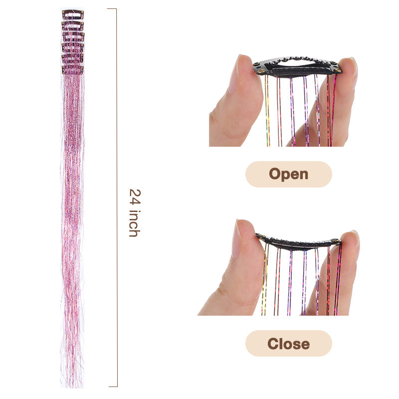Hair Tinsel Clip In – 100% Remy Human Hair.
