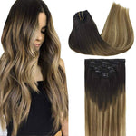 Classic Clip in Hair Extensions 120G – 100% Remy Human Hair.