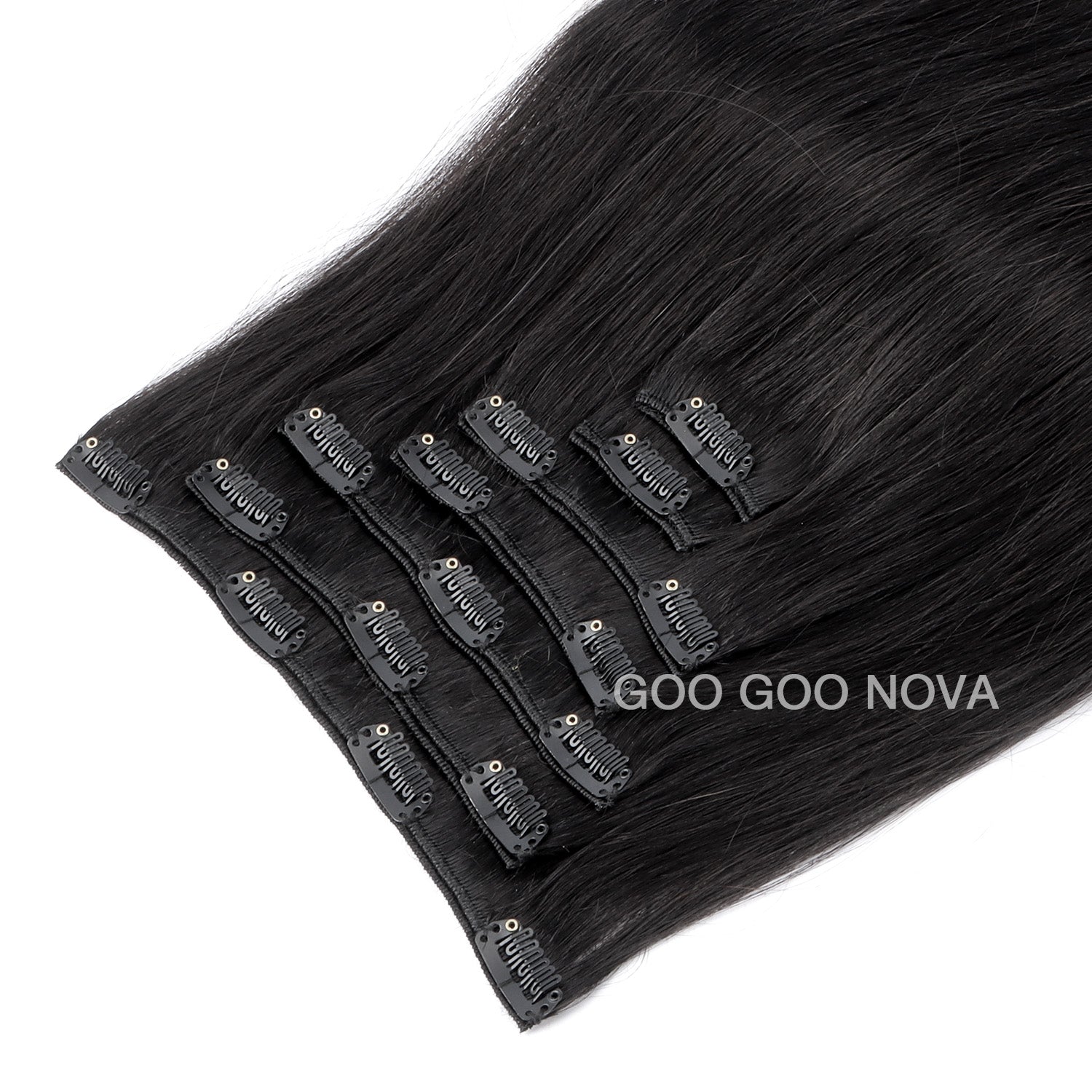 GOO GOO NOVA Classic Clip in Hair Extensions Real Human Hair 120g – 100% Remy Human Hair.