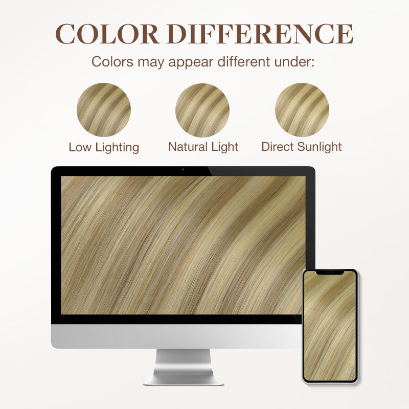 Dirty Blonde Highlights (18D/22F) Tape-Ins 50g – 100% Remy Human Hair.