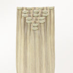Ash Blonde Highlights (17A/60A) Seamless Clip-Ins (130g-160g) – 100% Remy Human Hair.