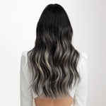 Black To Light Blonde Balayage (1B/16/1B) Seamless Clip-Ins (130g-150g) – 100% Remy Human Hair by GOO GOO Hair.