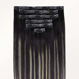Black To Light Blonde Balayage (1B/16/1B) Seamless Clip-Ins (130g-150g) – 100% Remy Human Hair by GOO GOO Hair.