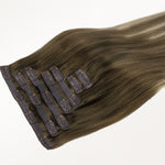 Bleach Blonde Balayage (3/8/613) Seamless Clip-Ins (130g-150g) – 100% Remy Human Hair by GOO GOO Hair.