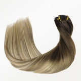 Bleach Blonde Balayage (3/8/613) Seamless Clip-Ins (130g-150g) – 100% Remy Human Hair by GOO GOO Hair.