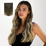 Bleach Blonde Balayage (3/8/613) Seamless Clip-Ins (130g-150g) – 100% Remy Human Hair by GOO GOO Hair.