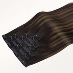 Dark Brown Balayage (2/6/2) Seamless Clip-Ins (130g-150g) – 100% Remy Human Hair by GOO GOO Hair.