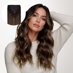 Dark Brown Balayage (2/6/2) Seamless Clip-Ins (130g-150g) – 100% Remy Human Hair by GOO GOO Hair.