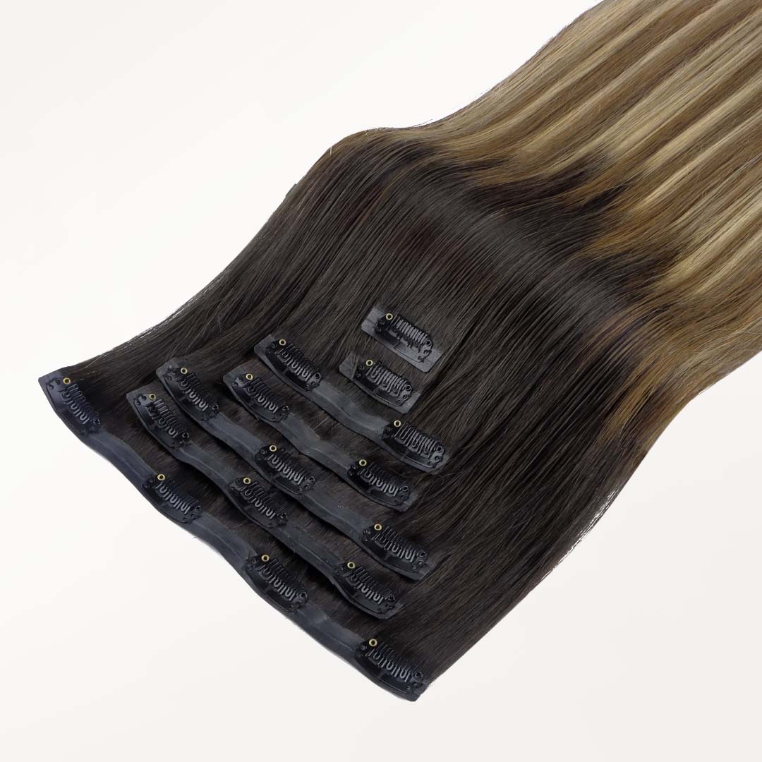 Dirty Blonde Omber (2/6/18) Seamless Clip-Ins (130g-150g) – 100% Remy Human Hair by GOO GOO Hair.