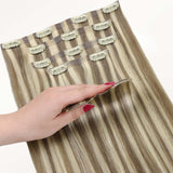 Golden Blonde Highlights (8/22) Seamless Clip-Ins (130g-160g) – 100% Remy Human Hair.