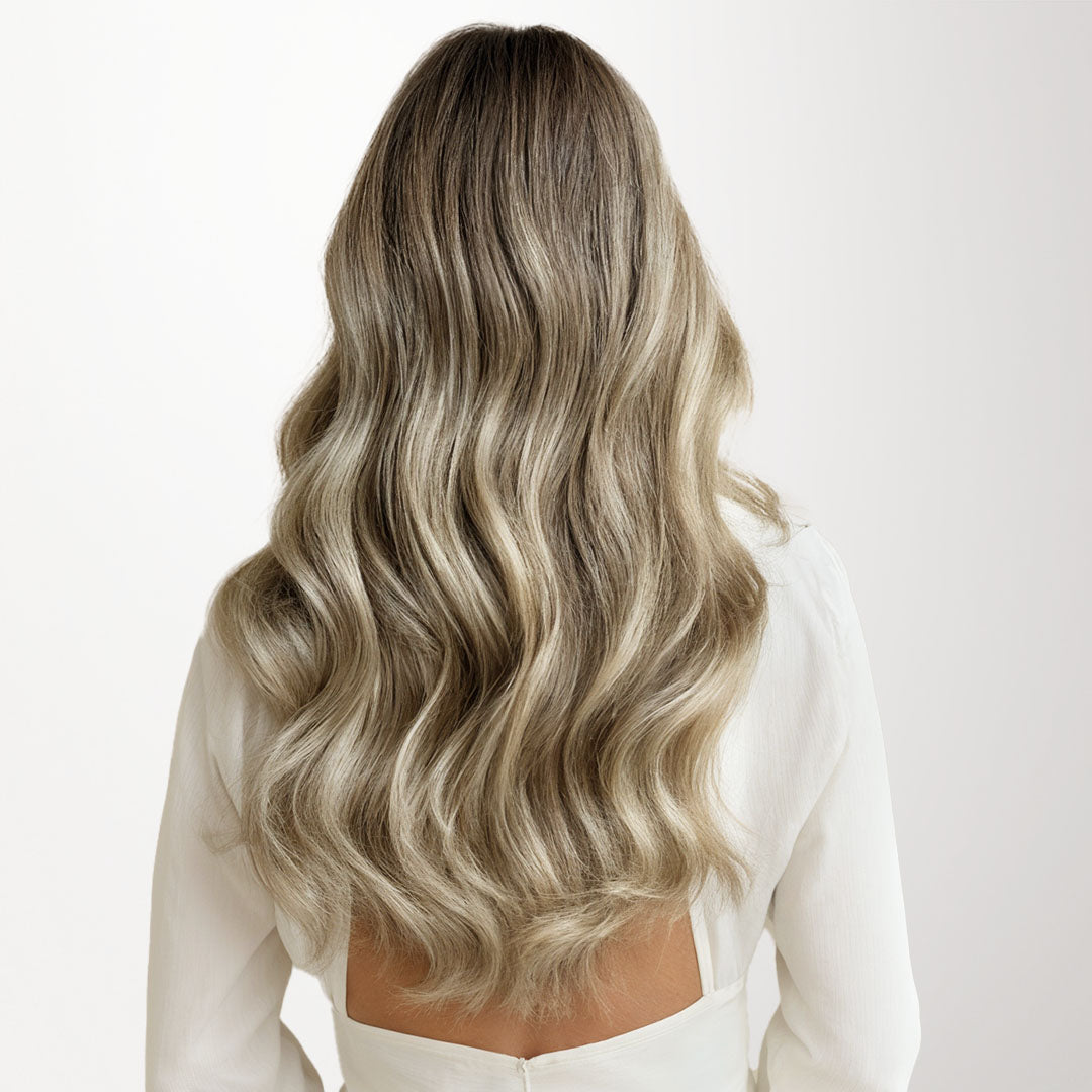 Golden Blonde Highlights (8/22) Seamless Clip-Ins (130g-160g) – 100% Remy Human Hair.