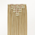 Light Blonde Highlights (16/22A) Seamless Clip-Ins (130g-150g) – 100% Remy Human Hair by GOO GOO Hair.