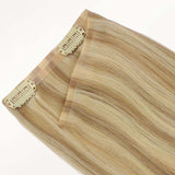 Light Blonde Highlights (16/22A) Seamless Clip-Ins (130g-150g) – 100% Remy Human Hair by GOO GOO Hair.