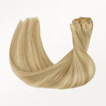 Light Blonde Highlights (16/22A) Seamless Clip-Ins (130g-150g) – 100% Remy Human Hair by GOO GOO Hair.