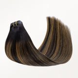 Natural Black Balayage (1B/6/1B) Seamless Clip-Ins (130g-150g) – 100% Remy Human Hair by GOO GOO Hair.