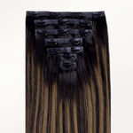 Natural Black Balayage (1B/6/1B) Seamless Clip-Ins (130g-150g) – 100% Remy Human Hair by GOO GOO Hair.