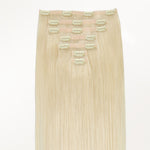 Platinum Blonde (60A) Seamless Clip-Ins (130g-150g) – 100% Remy Human Hair by GOO GOO Hair.