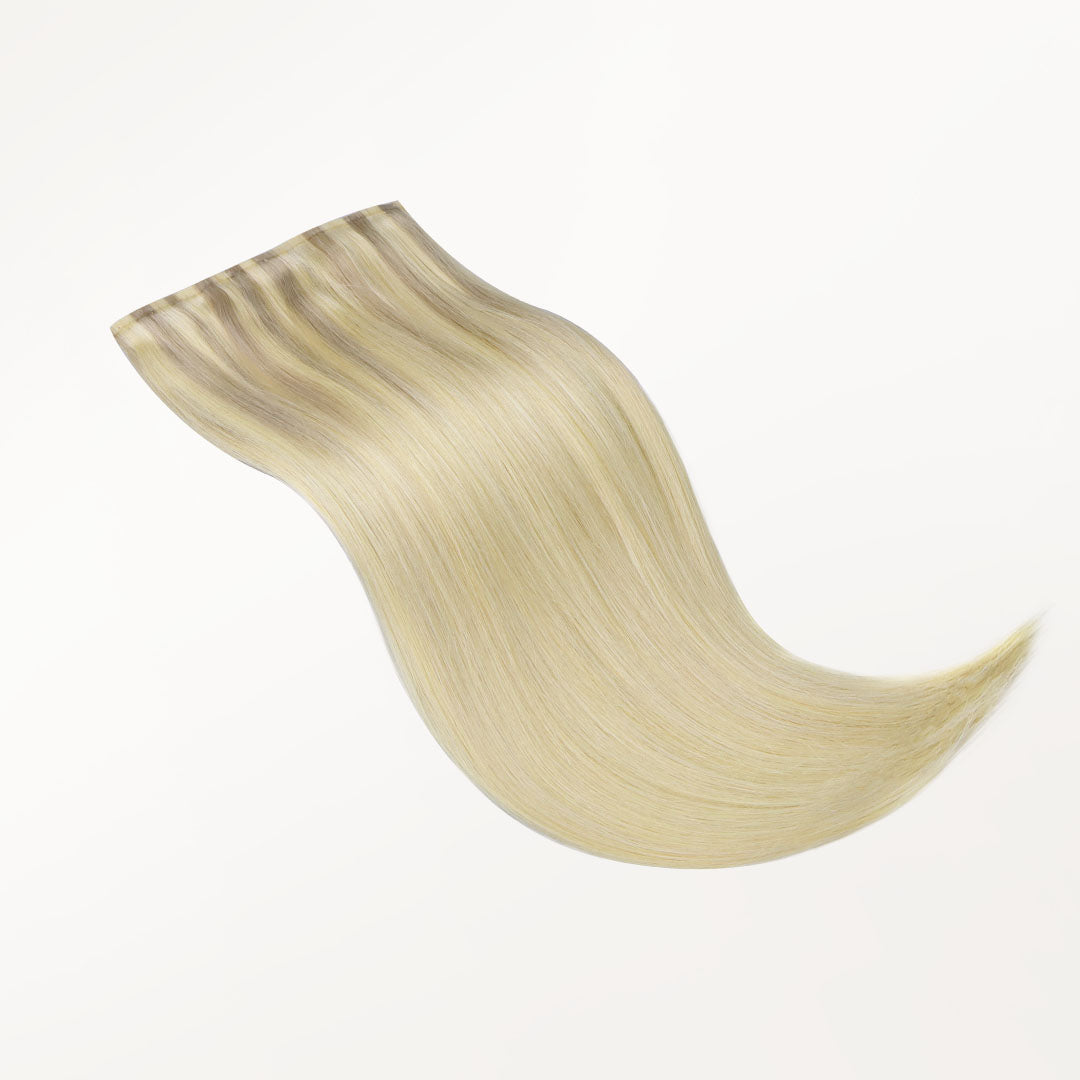 Platinum Blonde Balayage (17/22/60) Seamless Clip-Ins (130g-150g) – 100% Remy Human Hair by GOO GOO Hair.