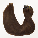 Chocolate Brown (4A) Seamless Clip-Ins (130g-160g) – 100% Remy Human Hair by GOO GOO Hair.