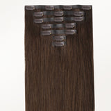 Chocolate Brown (4A) Seamless Clip-Ins (130g-160g) – 100% Remy Human Hair by GOO GOO Hair.