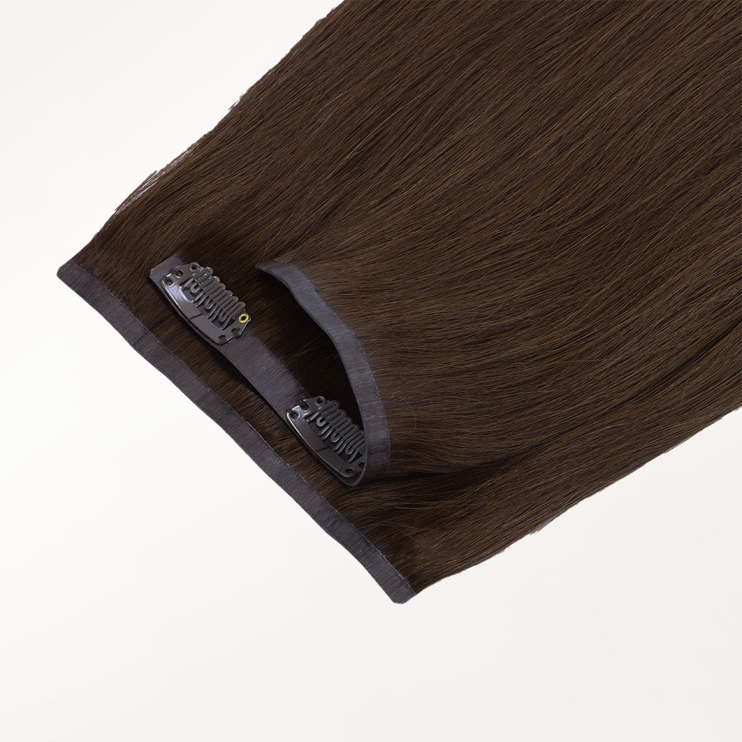 Chocolate Brown (4A) Seamless Clip-Ins (130g-160g) – 100% Remy Human Hair by GOO GOO Hair.