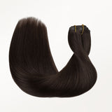Light Brown (2A) Seamless Clip-Ins (130g-150g) – 100% Remy Human Hair by GOO GOO Hair.