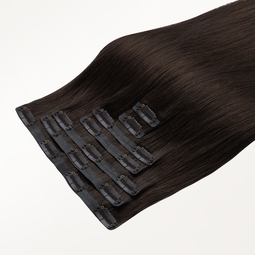 Light Brown (2A) Seamless Clip-Ins (130g-150g) – 100% Remy Human Hair by GOO GOO Hair.