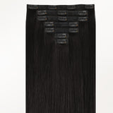 Natural Black (1B) Seamless Clip-Ins (130g-160g) – 100% Remy Human Hair by GOO GOO Hair.