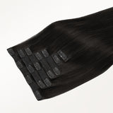 Natural Black (1B) Seamless Clip-Ins (130g-160g) – 100% Remy Human Hair by GOO GOO Hair.