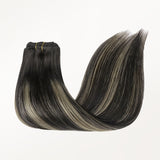 Black to Light Blonde Balayage (1B/16/1B) Classic Clip-Ins (150g-170g) – 100% Remy Human Hair.