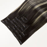 Black to Light Blonde Balayage (1B/16/1B) Classic Clip-Ins (150g-170g) – 100% Remy Human Hair.