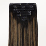 NATÜRLICHES SCHWARZES BALAYAGE (1B/6/1B) 150G CLIP-INS
